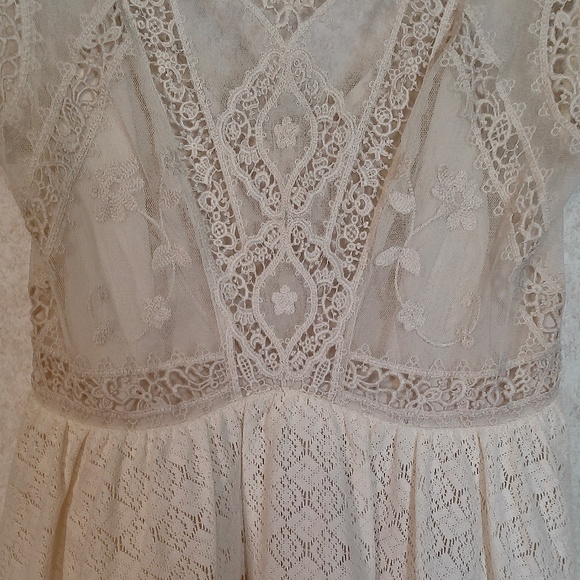 NWT Free People Victoria Ivory Lace&Embroidery Cinderella Mini Dress,Lining Sz2 - Picture 9 of 12